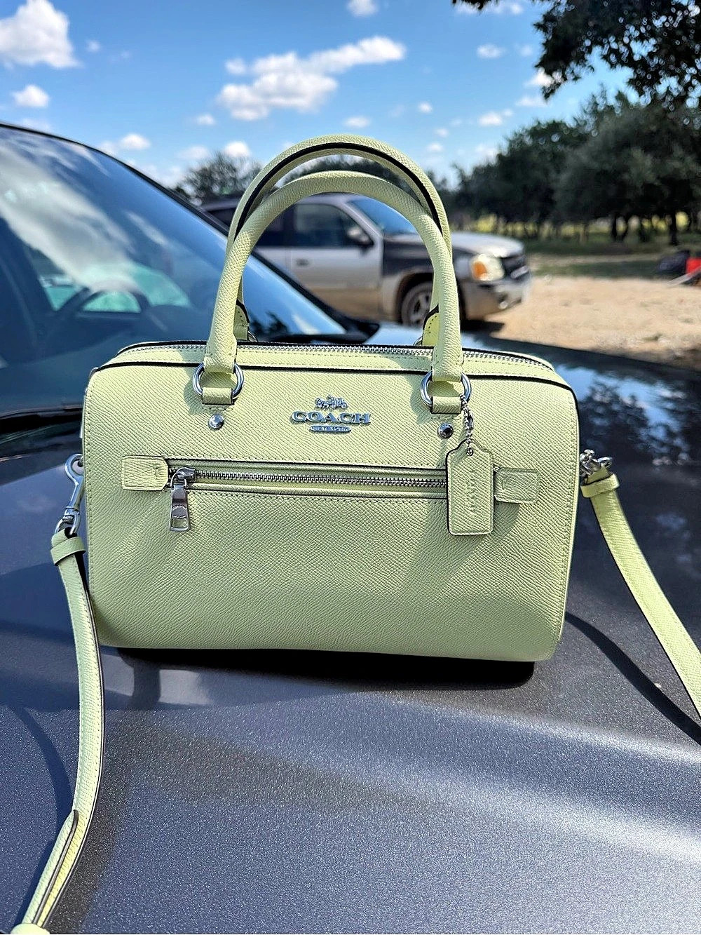 Coach Rowan Lime Green Satchel NWT